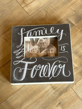 Family Is Forever Black Chalkboard-Style Photo Frame